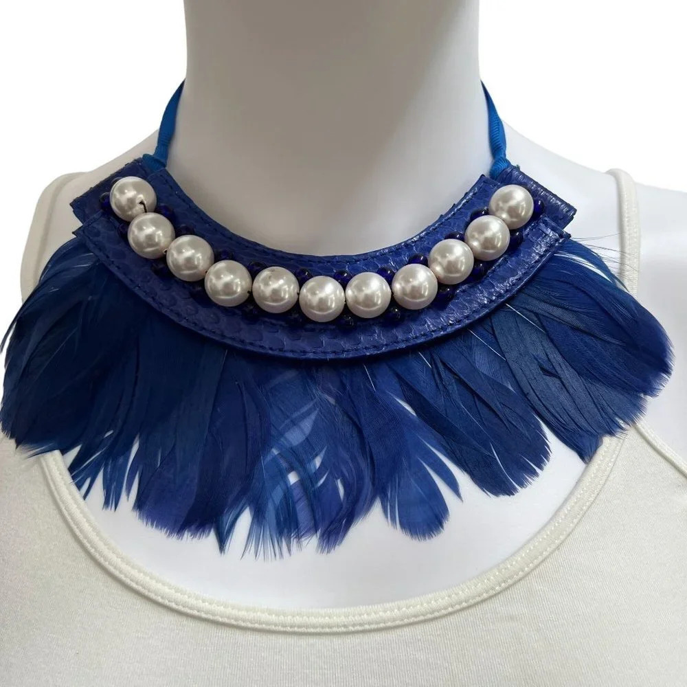 JLynch Feather & Pearl Statement Necklace - Picture 5 of 7